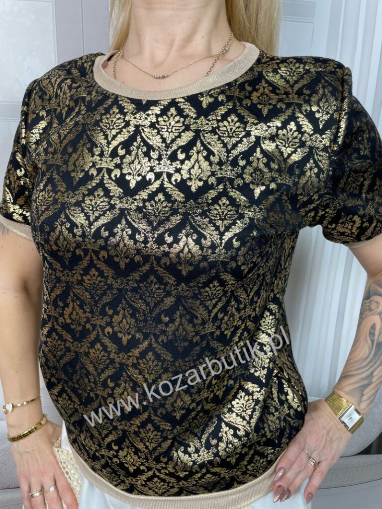 Bluzka Masełkowa Glamour Czarna