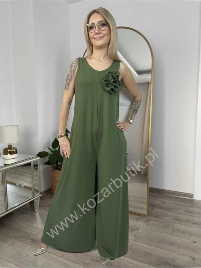 Kombinezon z Kwiatem Oliwka