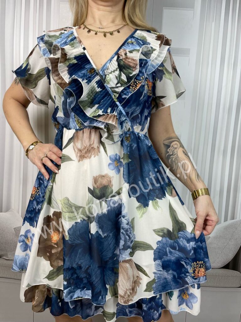 Sukienka z Plisą Granat