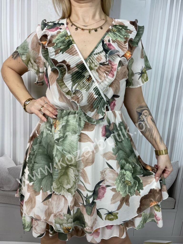 Sukienka z Plisą Oliwka