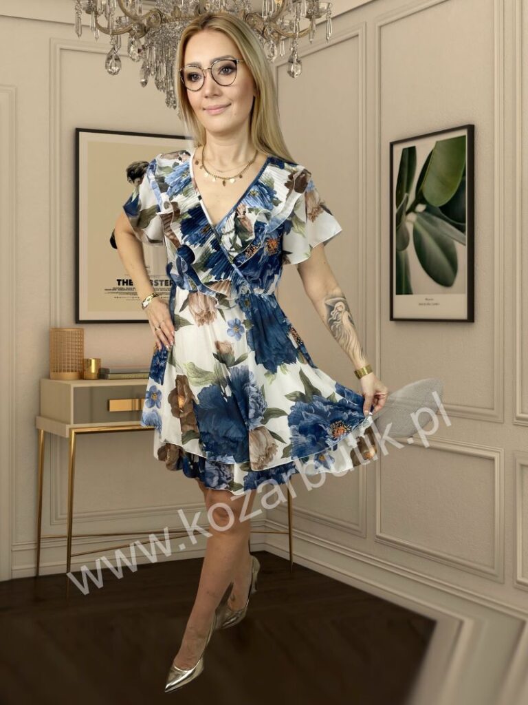 Sukienka z Plisą Granat