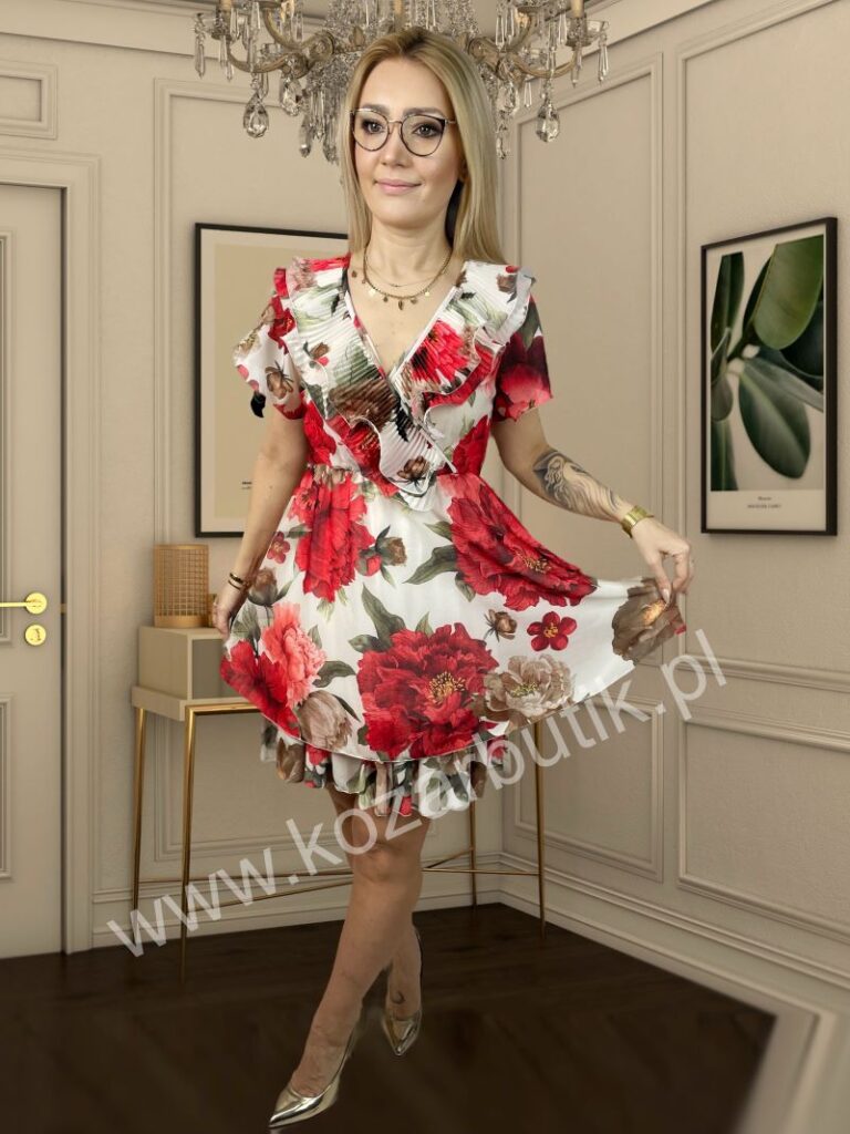 Sukienka z Plisą Czerwona