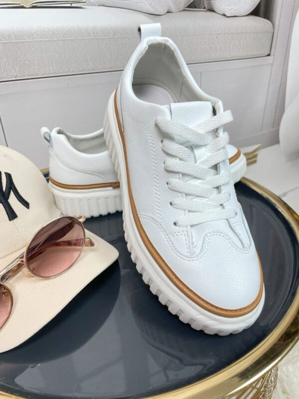 Sneakersy Skóra Naturalna Białe