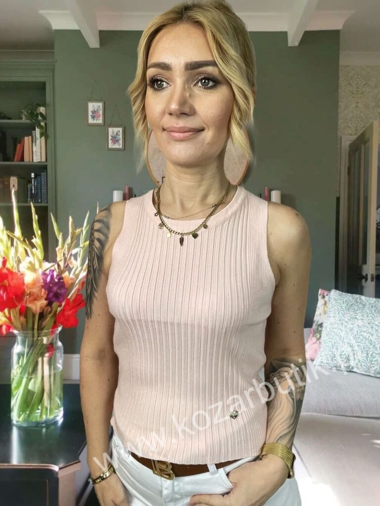 Sweterek z Kaszmirem Pudrowy Róż