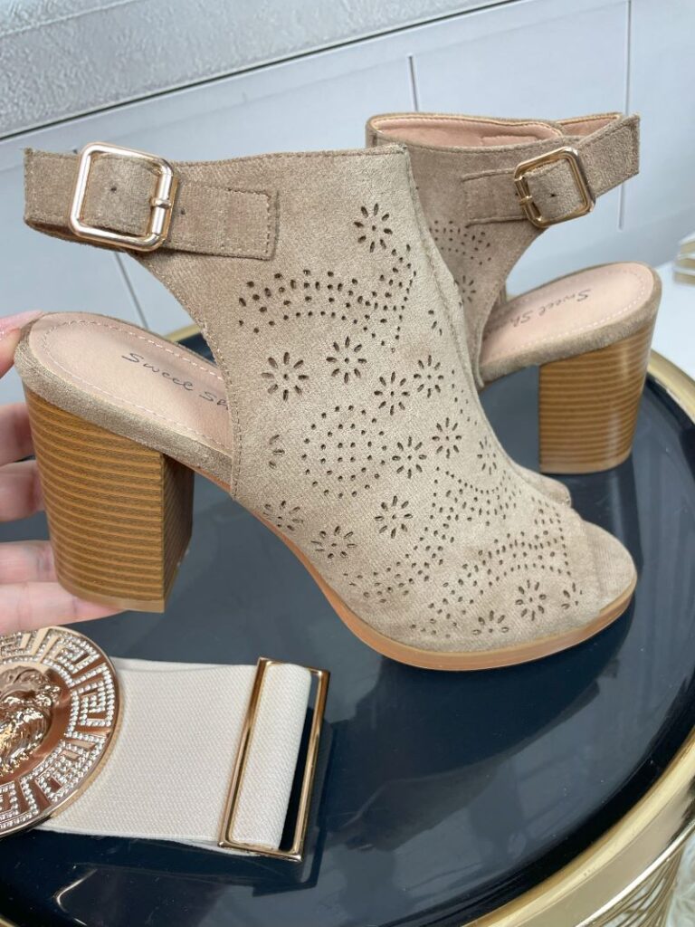 Ażurowe Botki z odkrytym Palcem i Piętą Fango