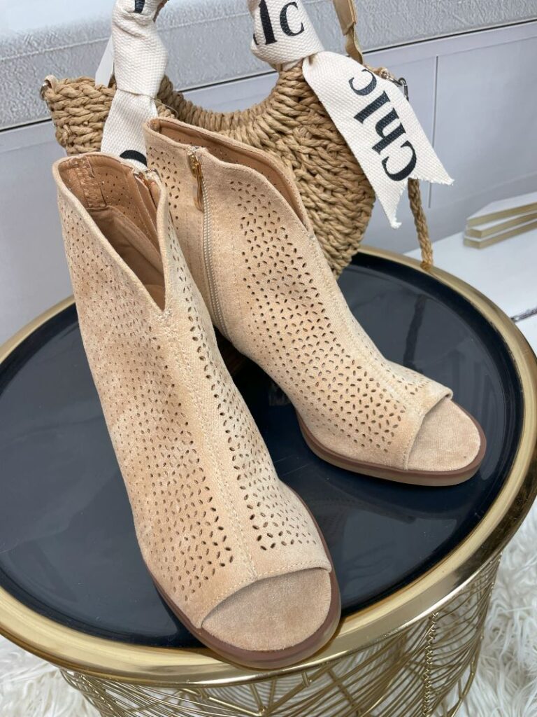 Ażurowe Botki z odkrytym Palcem Ażurowe Botki z odkrytym Palcem