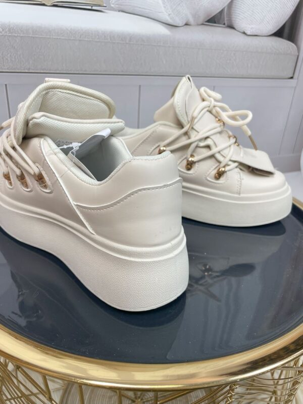 Sneakersy na Platformie Jasny Beż