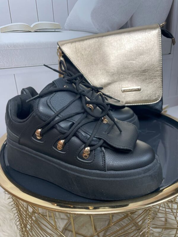 Sneakersy na Platformie Czarne