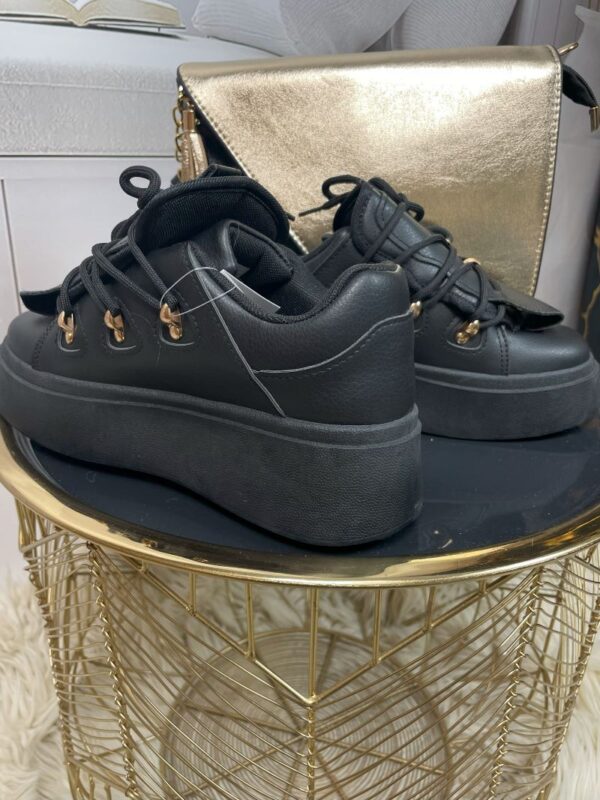 Sneakersy na Platformie Czarne