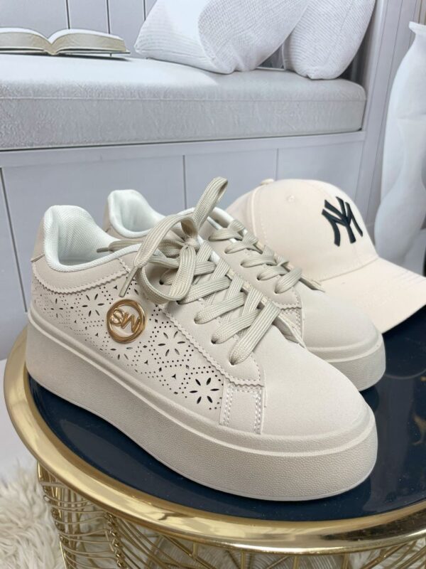 Sneakersy Ażurowe Beż