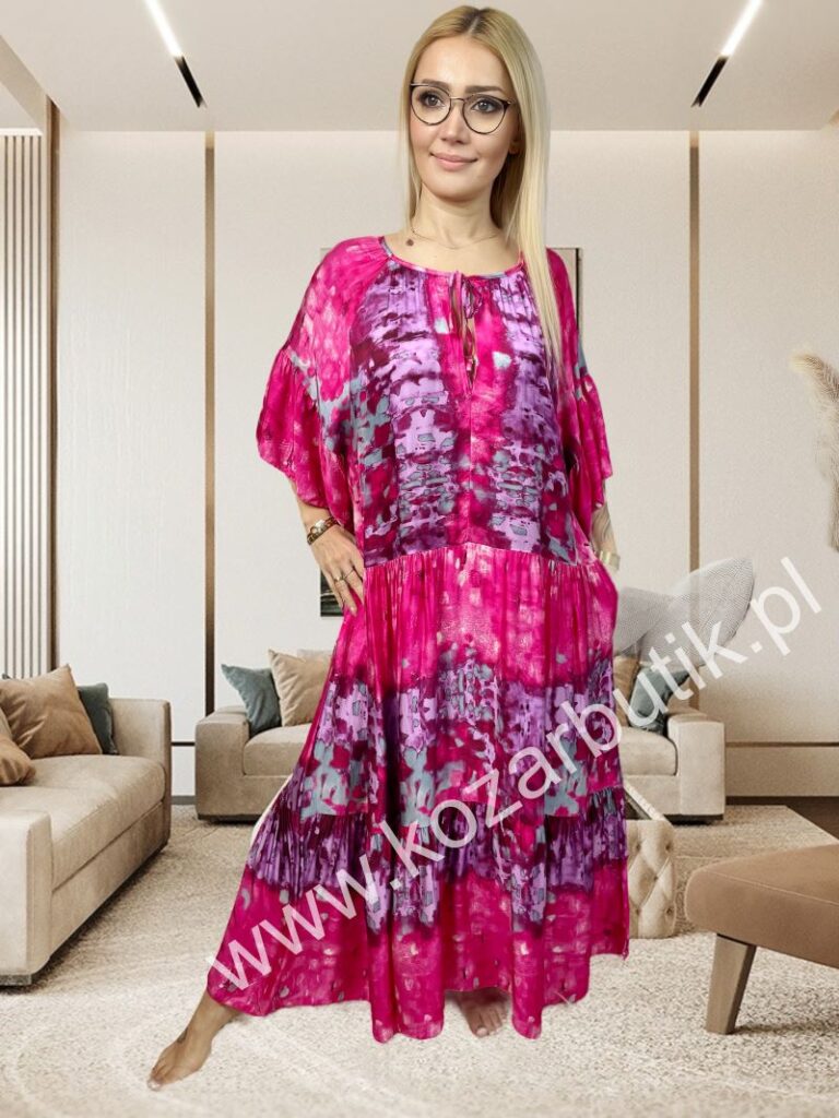 Sukienka z Wiskozy Jedwabnej Fuksa