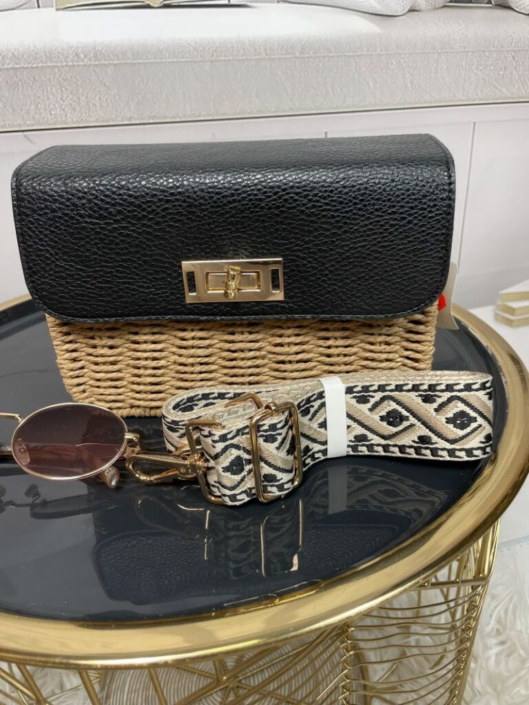 Koszyczek Słomkowy Czarny