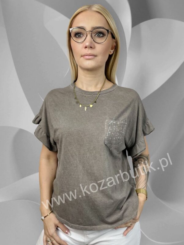 Bluzka Dekatyzowana z Kieszonką Fango