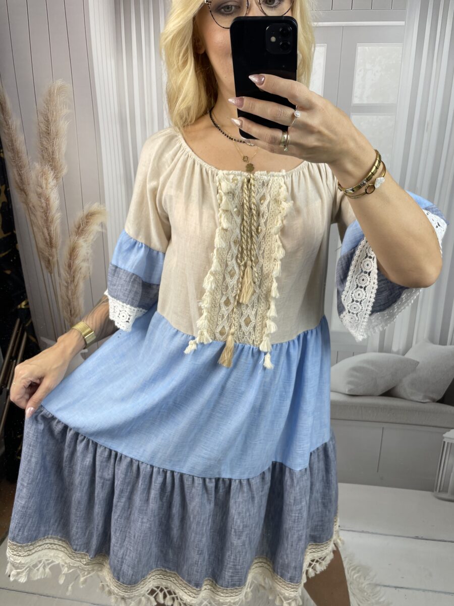 Sukienka Boho Beż - obrazek 3