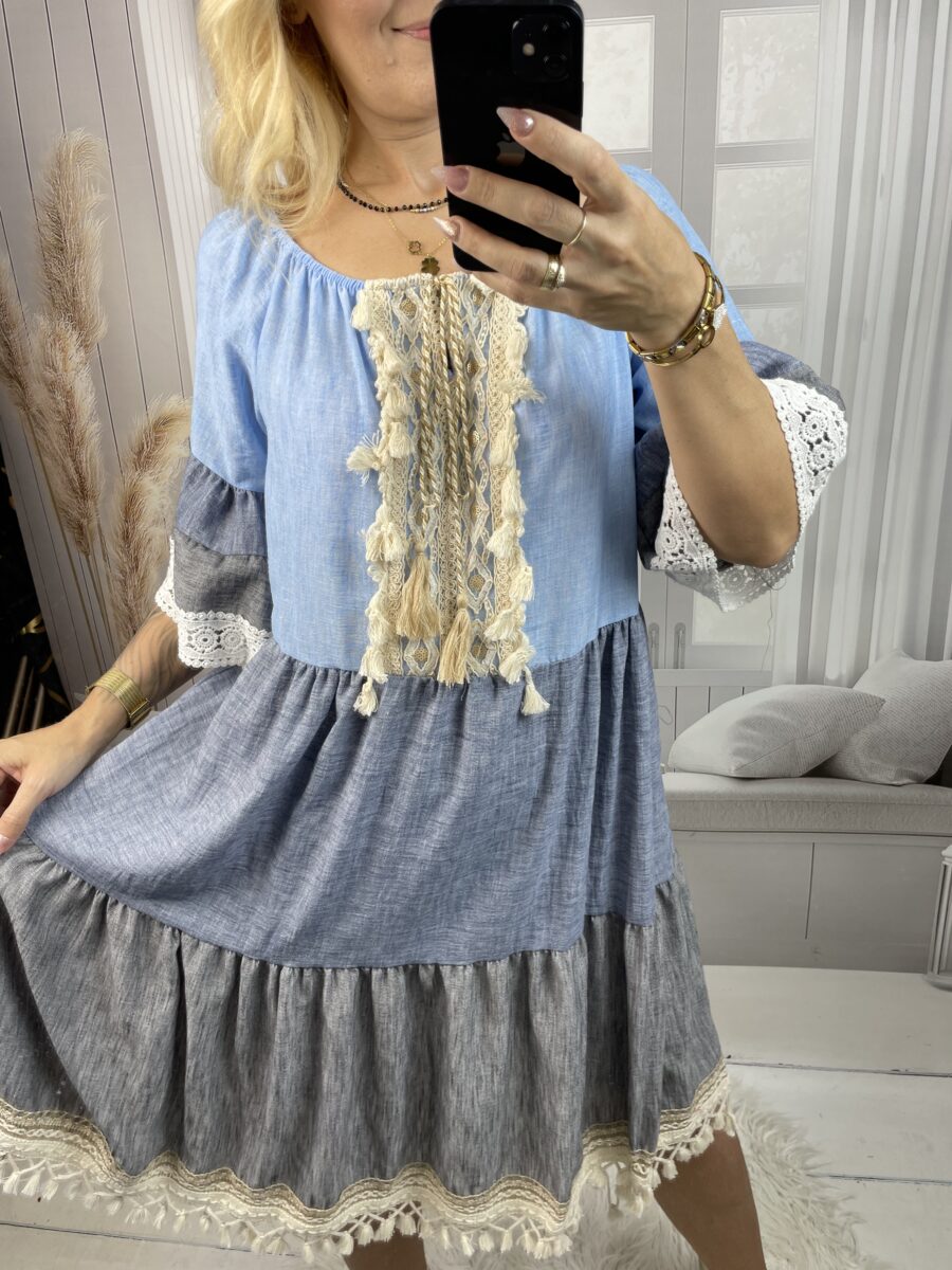 Sukienka Boho Błękit - obrazek 3