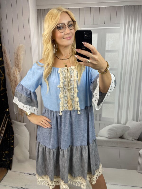 Sukienka Boho Błękit
