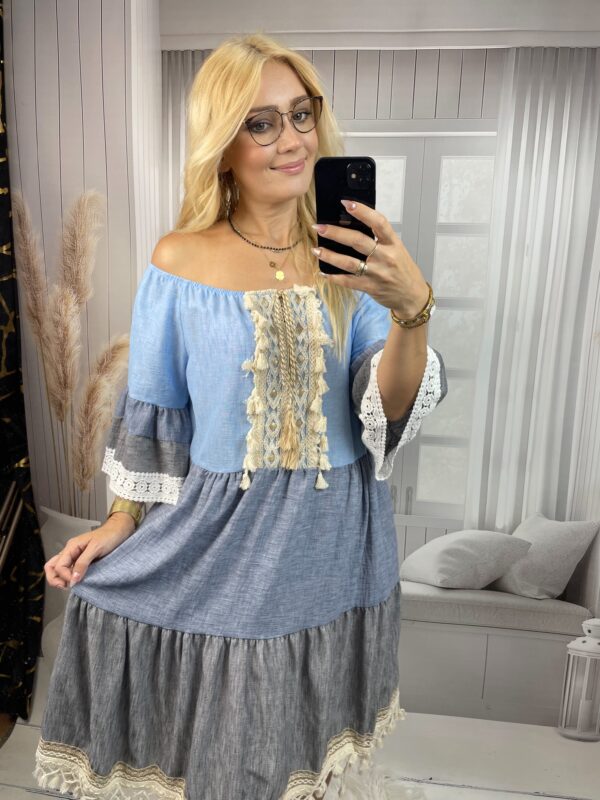 Sukienka Boho Błękit