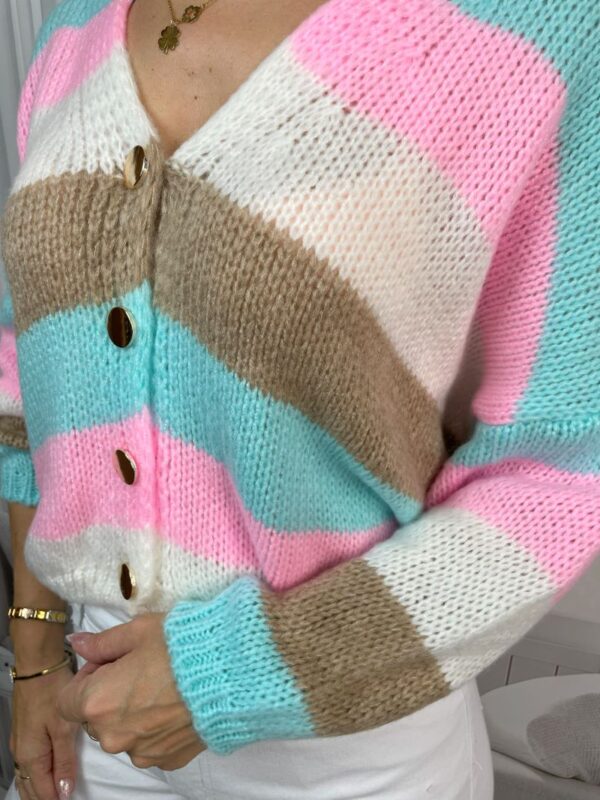 Sweter w Pasy Mięta