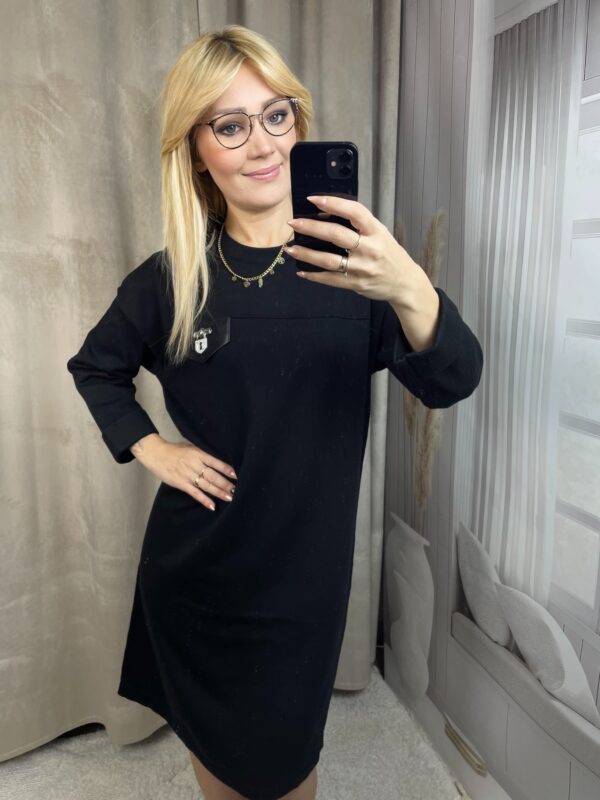 Sukienka z Grubej Dzianiny Czarna