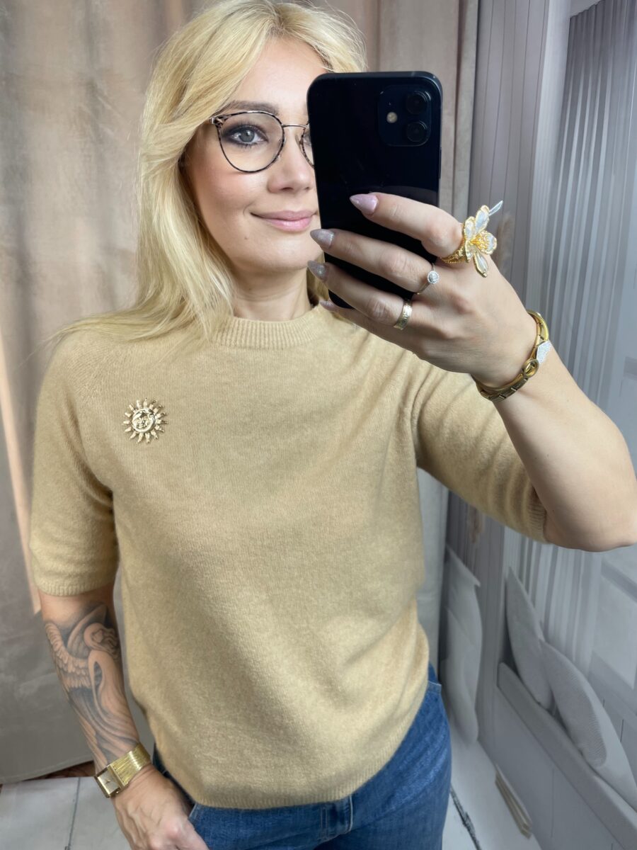 Sweter z Alpaką Baby Beż - obrazek 3