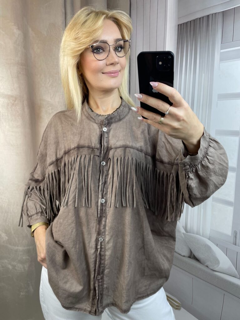 Koszula z Frędzlami Czekolada