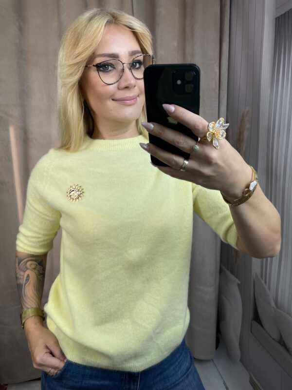 Sweter z Alpaką Baby Żółty