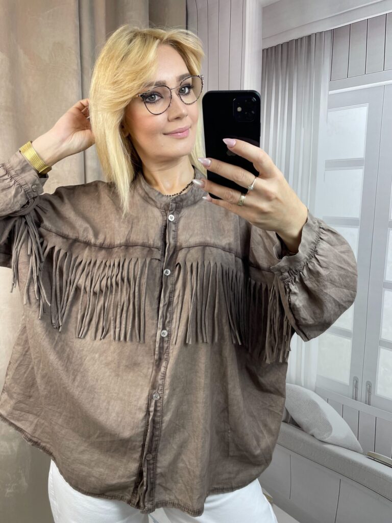 Koszula z Frędzlami Czekolada