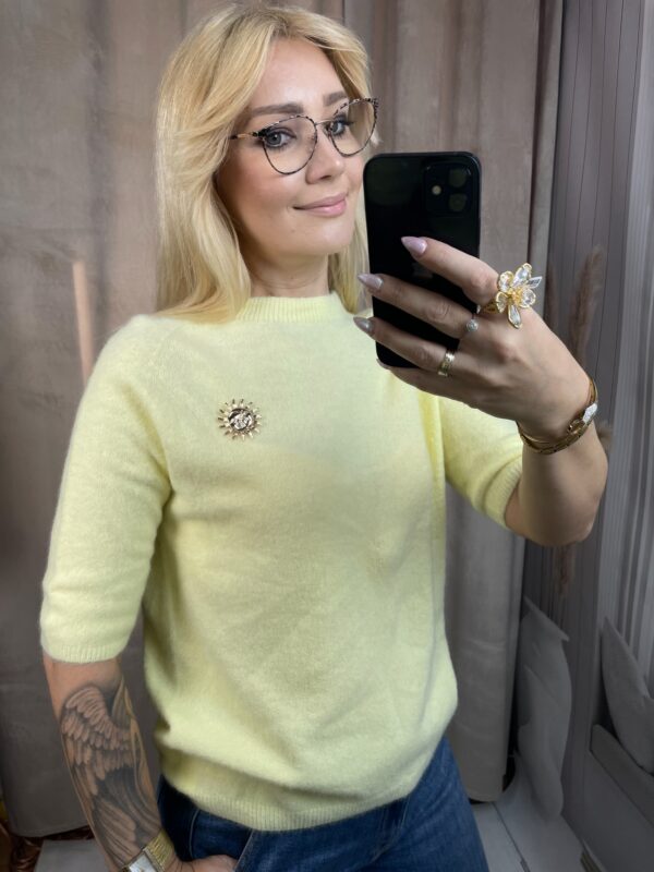 Sweter z Alpaką Baby Żółty