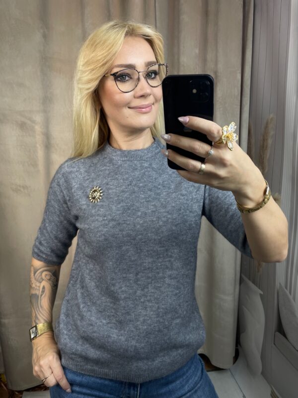 Sweter z Alpaką Baby Szary