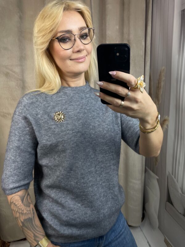 Sweter z Alpaką Baby Szary