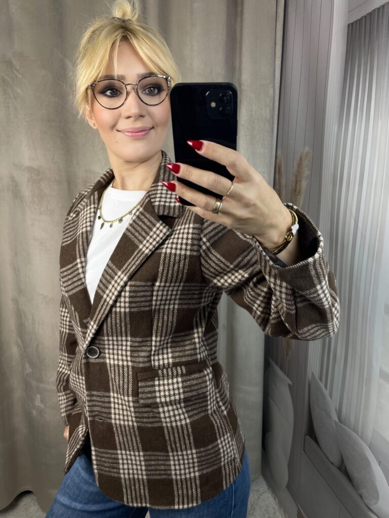 Marynarka Taliowana w Kratę- Czekolada