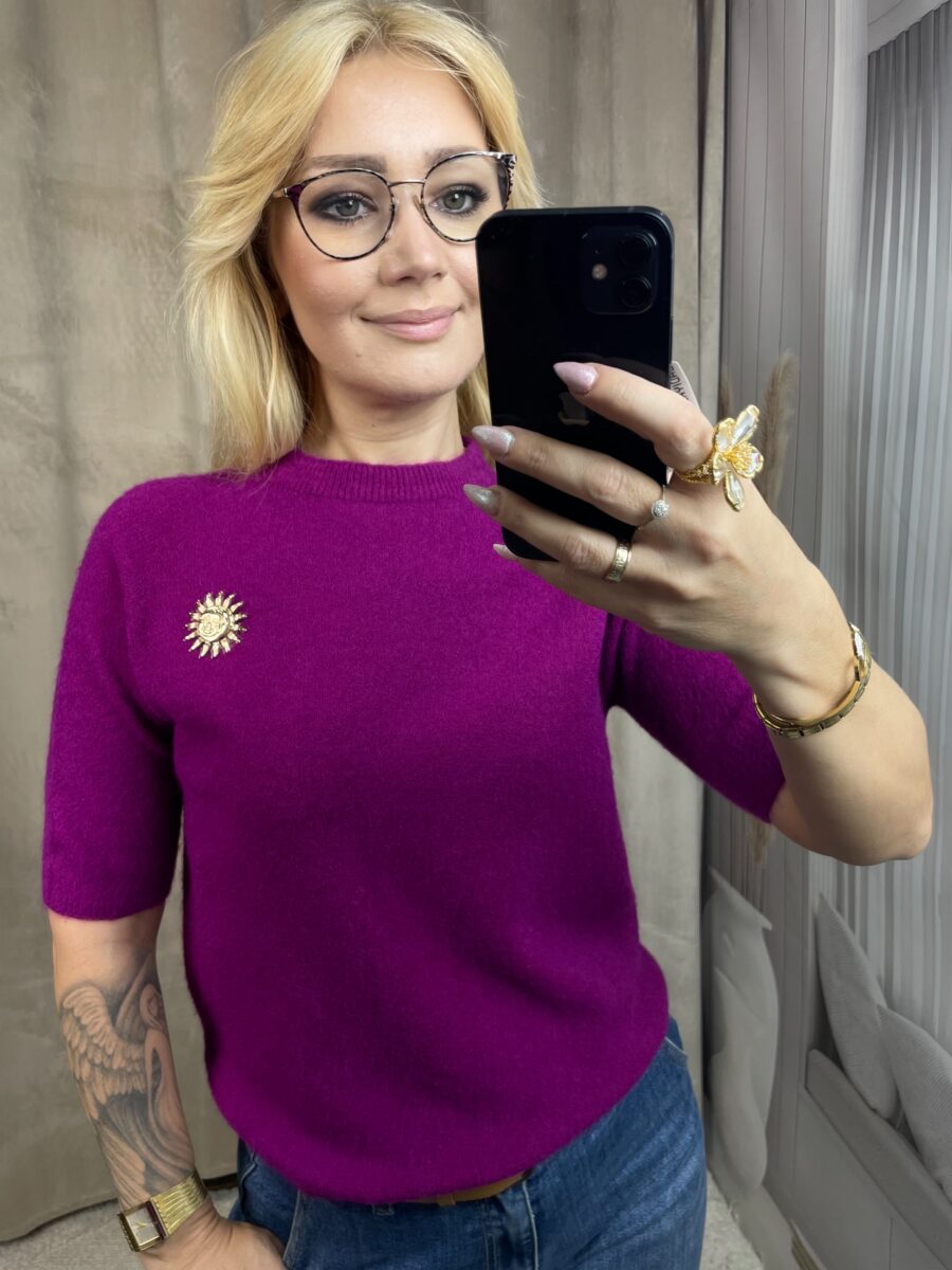Sweter z Alpaką Baby Fuksja - obrazek 3