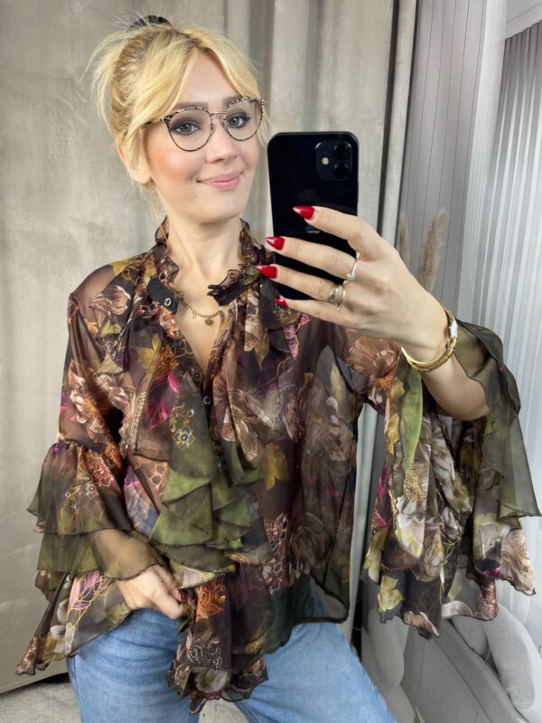 Koszula z Żabotem Czekolada (Kopia)