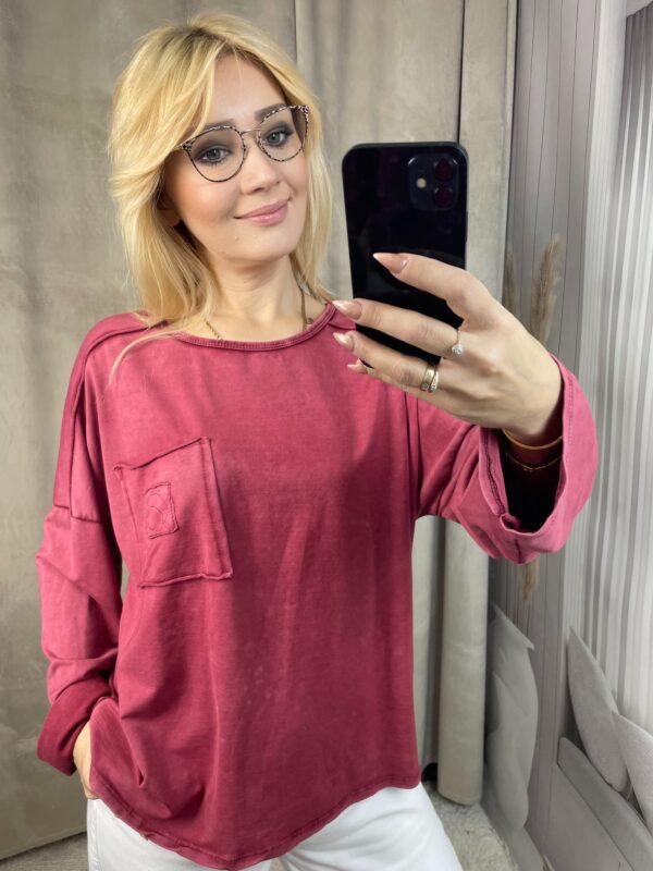 Bluzka z Kieszonką I Love - Bordo