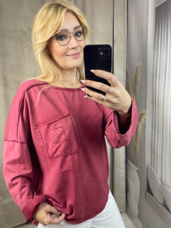 Bluzka z Kieszonką I Love - Bordo