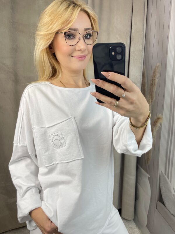 Bluzka z Kieszonką I Love - Biała