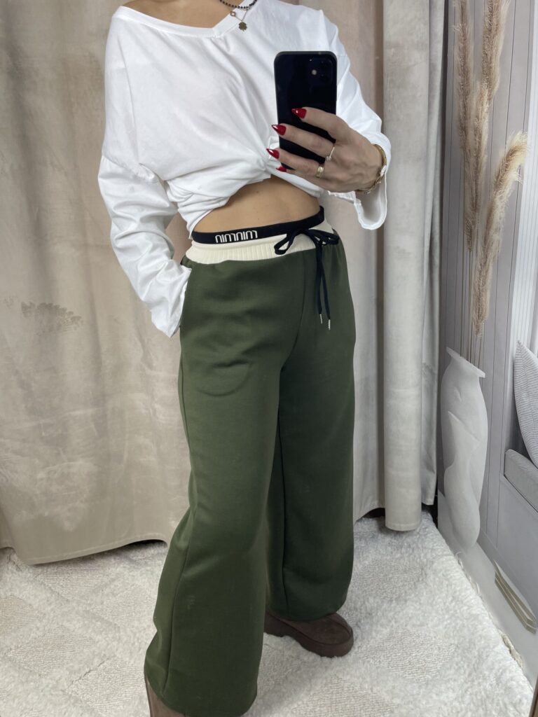 Spodnie Dresowe ( Masełko) Szwedy Oliwka