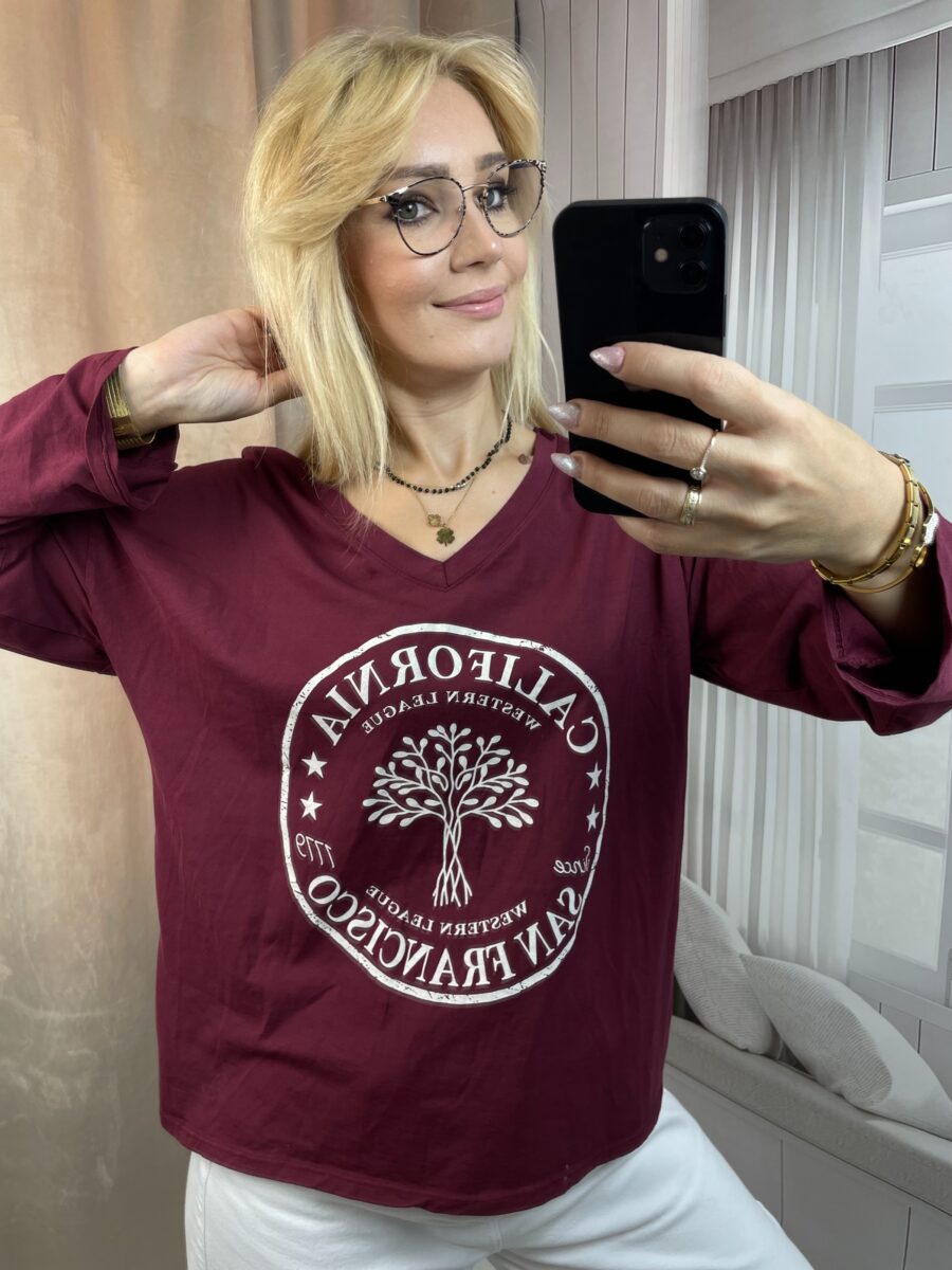Koszulka California Bordo - obrazek 3