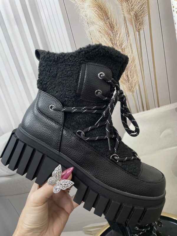 Botki a'LA Śniegowce Czarne