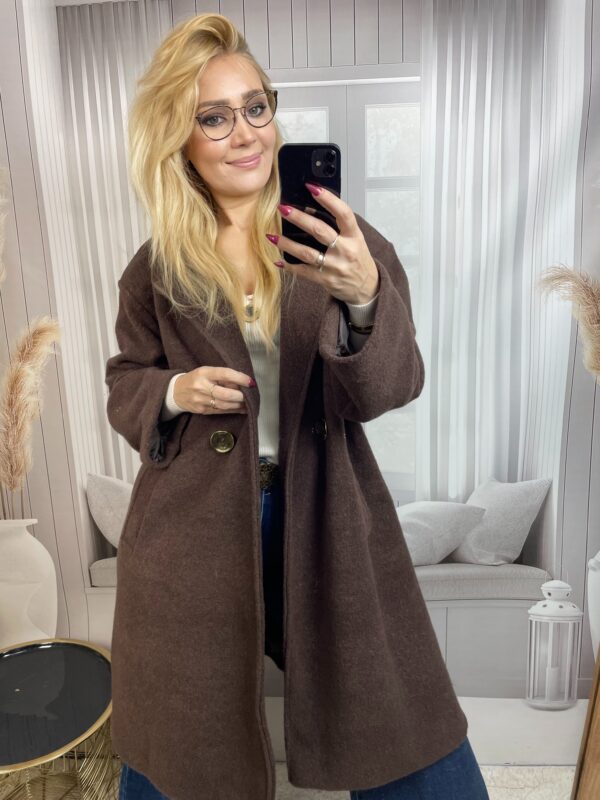 Płaszcz Maxi Oversize Czekolada