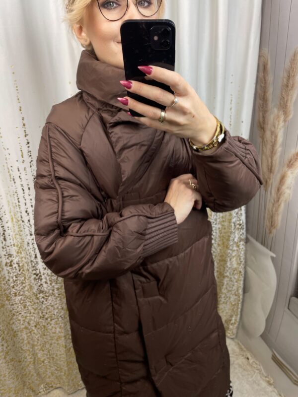 Płaszcz Puchowy Czekolada