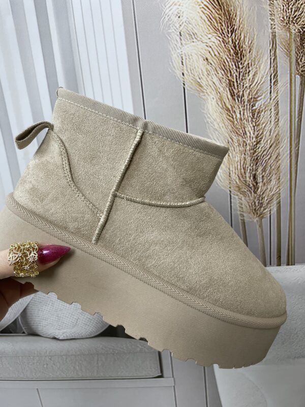 Śniegowce Na Platformie Jasny Beż