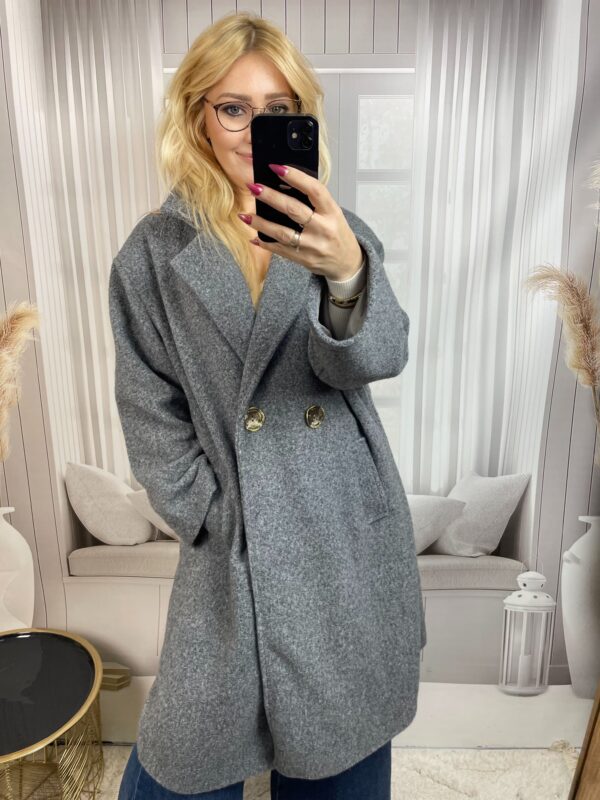 Płaszcz Maxi Oversize Szary