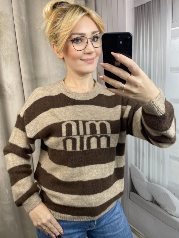 Sweter MIN MIN Beżowo-Brązowy