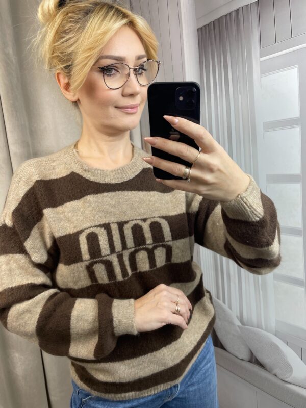 Sweter MIN MIN Beżowo-Brązowy