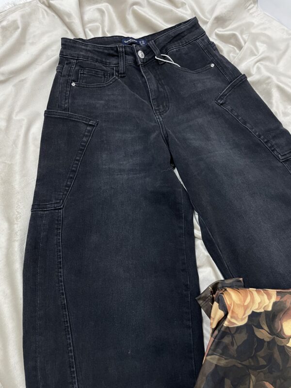 Spodnie Balloon - Czarny z Przetarciami Szarymi