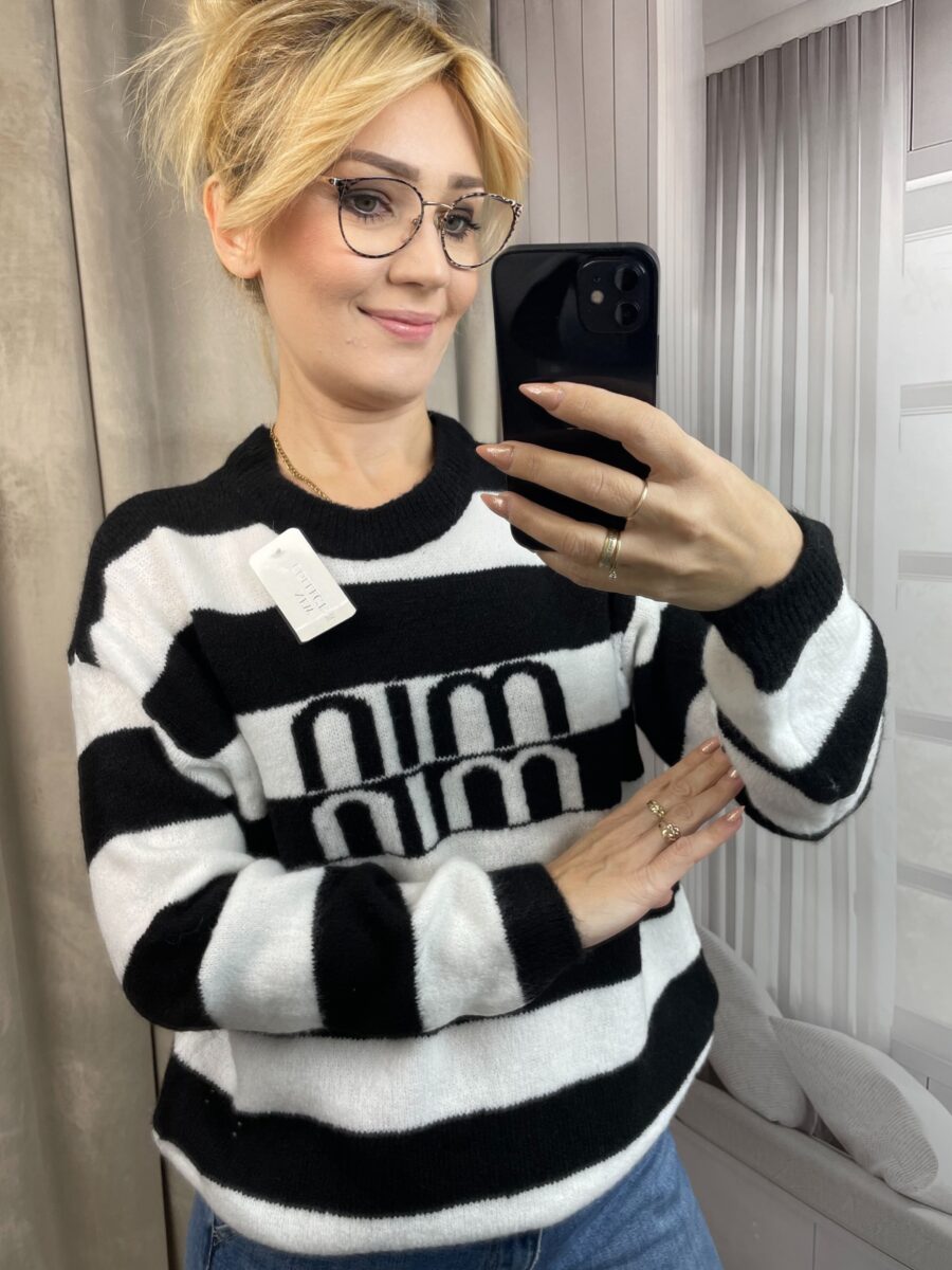 Sweter MIN MIN Czarno-Biały - obrazek 2