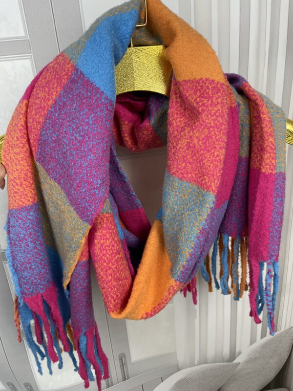 Szal Zimowy w Kratę Ful - Kolor