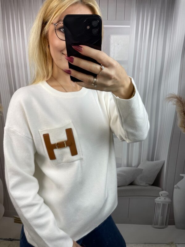 Sweter z Kieszonką Śmietanka