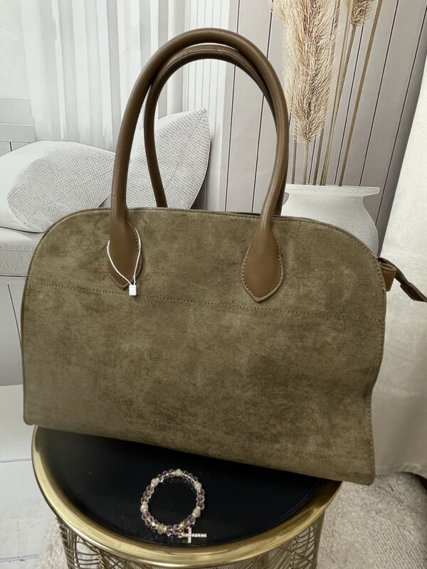 Torebka XL Eko Zamsz Jasna Oliwka